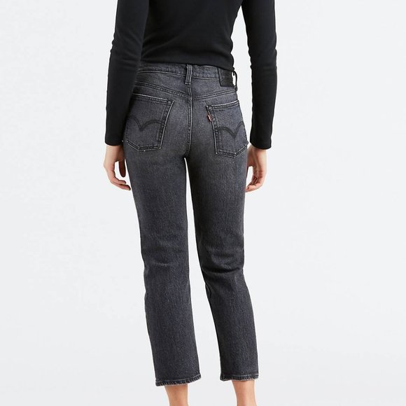 Levi's Wedgie High Rise Jeans 31 x 26 Grey Wash Straight Leg Denim - Picture 2 of 9